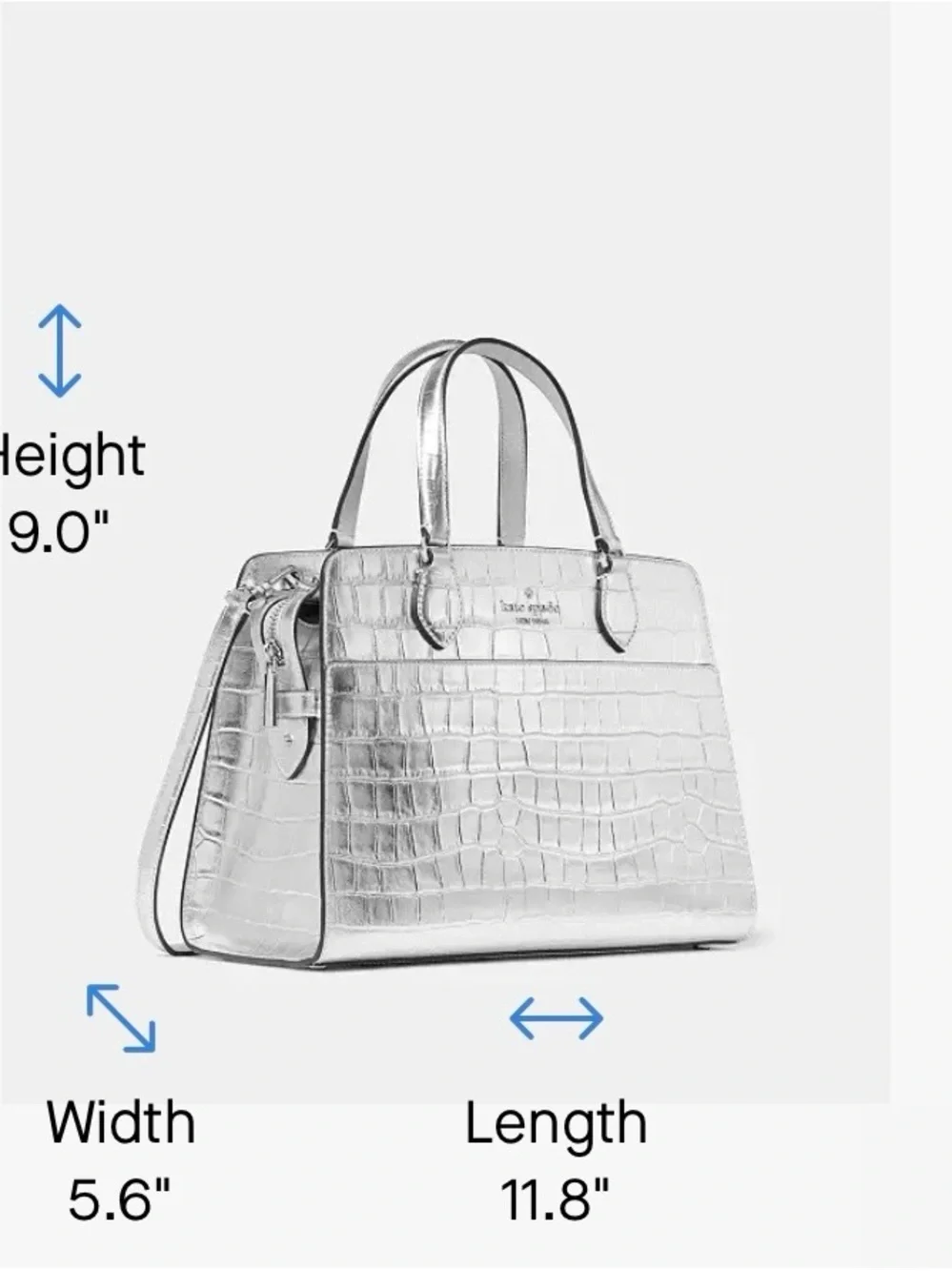 kate spade Madison Metallic Croc Embossed Medium Satchel
